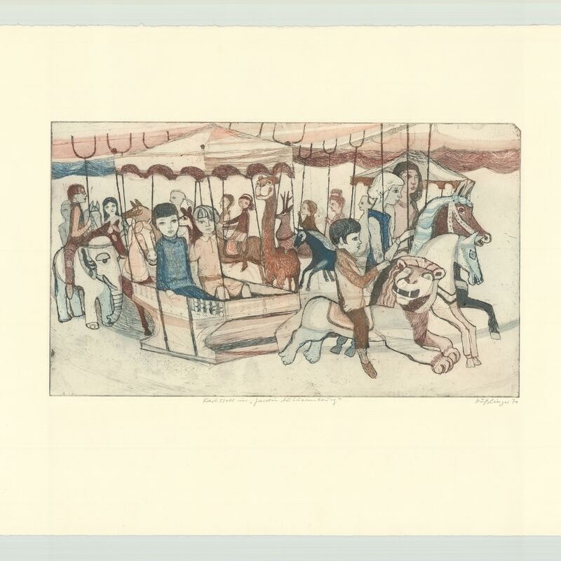 Karussell im Jardin du Luxembourg, Radierung kol, 1970, 496x289 (unverkäuflich)









