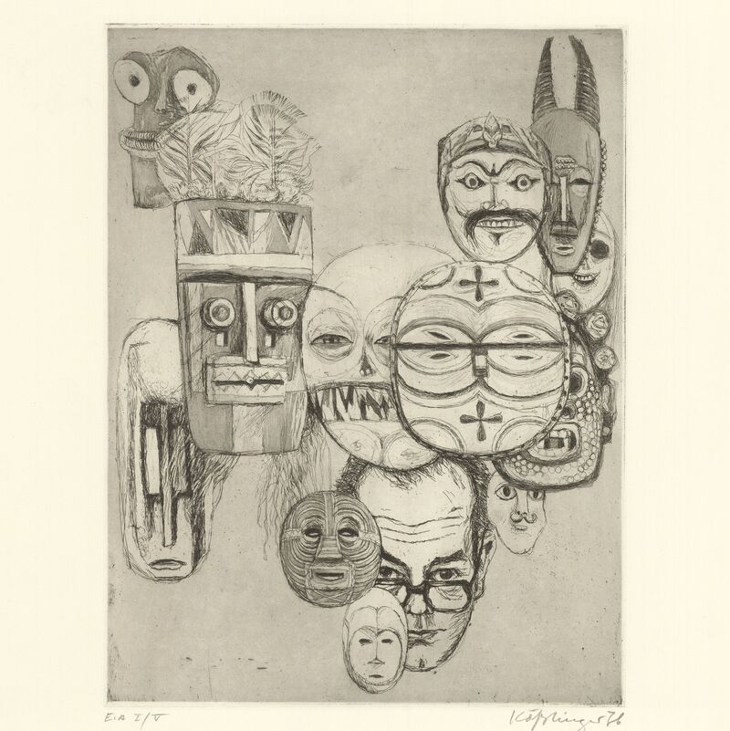 Masken, Radierung 1976, 225x293




